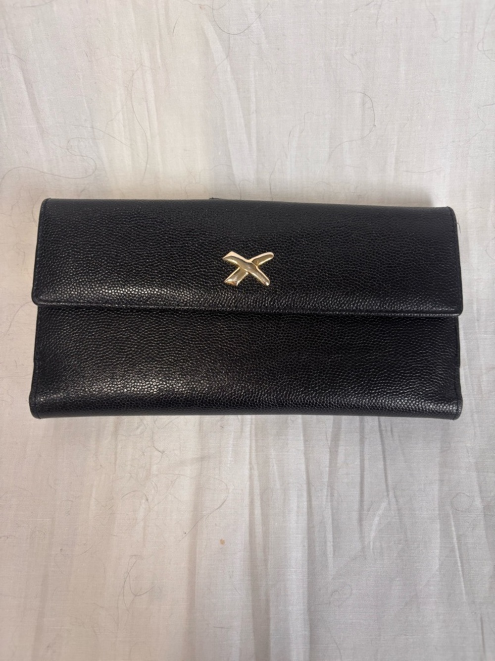 Vintage Black St. Thomas cowhide leather clutch wallet